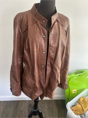 Danier Leather Jacket with studs multicolor Satin Lining